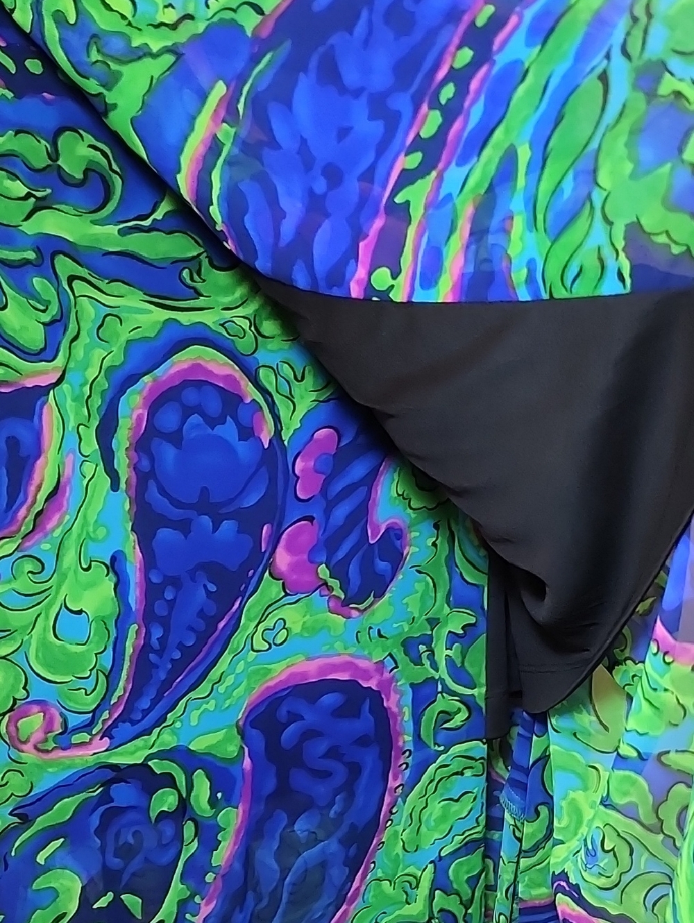 Show Me Your Mumu Vibrant Green & Blue Paisley Maxi Wrap Skirt size Small - Picture 14 of 16